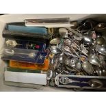 QTY OF SOUVENIR SPOONS, LOOSE & IN BOXES