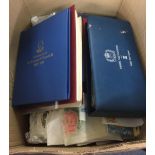 1 BOX CONTAINING 10 STOCK BOOKS & ALBUMS WORLD & GB STAMPS& LARGE QTY OF LOOSE STAMPS IN PACKETS