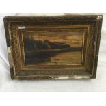 19THC OIL PAINTING ON WOOD PANEL, A VIEW ON THE NORFOLK BROADS, OLD LABEL TO REVERSE