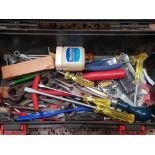 PLASTIC TOOL BOX WITH CONTENTS