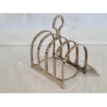 SILVER 4 PART TOAST RACK BY GH, SHEFFIELD 1963, APPROX 87g
