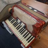 HOHNER BOXED ACCORDION, MODEL VEDI111 & A LEATHER BRIEF CASE OF SHEET MUSIC