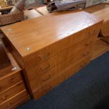 MID CENTURY TEAK CHEST OF 4 DRAWERS, TOP MARKED