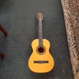 HORNBY ENCORE GREEN ACOUSTIC GUITAR NO. EN155DL & ANOTHER SIMILAR 23/4 SIZE ACOUSTIC GUITAR