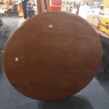 CIRCULAR ANTIQUE MAHOGANY PEDESTAL DINING TABLE WITH LION CLAW FEET, 4ft DIAMETER