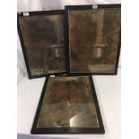 SET OF 3 OLD GEORGIAN COLOURED ENGRAVINGS BY GEORGE MORLAND. ALL THREE LAID ON CANVAS WITH SOME