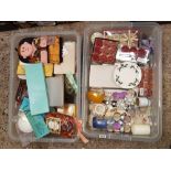 2 CARTONS OF MISC CANDLES, CANDLE 'T' LIGHTS, POTPOURRI, BAKING SHELLS, NAPKINS & OTHER ITEMS