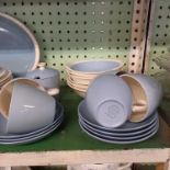 SHELF OF WEDGWOOD SUMMER SKY TEA WARE