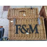 2 WICKER BASKETS, 1 MARKED F&M