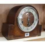 WESTMINSTER CHIME WOOD CASE MANTLE CLOCK