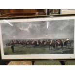 19THC COLOURED HORSE RACING ENGRAVING AFTER BEN HERRING, ENTITLED ''THE SILKS & SATINS OF THE