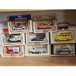 8 BOXED MODEL CARS INCL; KETTON CEMENT, DAYS GONE YELLOW CAB & BLACK TAXI