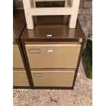 BROWN 2 DRAWER VICKERS TRIM LINE FILING CABINET