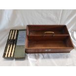 EDWARDIAN CUTLERY TRAY & SET OF KNIVES