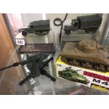 SOLIDA DIECAST SHERMAN M4 TANK BOXED, 88MM GUM. GMC LORRY & GMC HALF TRACK