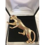 PANTHER BROOCH WITH RED STONE EYE