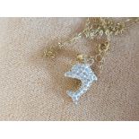 9ct GOLD CHAIN WITH DOLPHIN PENDANT