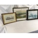 F/G COLOURED PRINT OF OBAN HARBOUR, PRINT OF THE GREAT EASTERN STEAM SHIP ETC