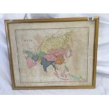 HAND-COLOURED ANTIQUE MAP OF ASIA BY T J ALLMAN, 463 OXFORD STREET, LONDON