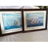 PAIR OF LIMITED EDITION COLOUR PRINTS FROM THE ''LEGENDARY YACHTS OF RACING'' SERIES BY CRIS