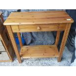 NARROW PINE ONE DRAWER DESK UNIT