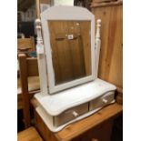 WHITE CHEVAL MIRROR WITH 2 DRAWERS