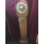 OAK GRAND DAUGHTER CLOCK BY SMITHS, APPROX 52'' HIGH, NOT KNOWN IF WORKING