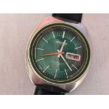 SEIKO GREEN FACED WRIST WATCH