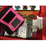 CARTON OF COMPUTER GAMES, COLLECTABLE'S, INCL; NINTENDO DS. SKYLANDER MODELS, EA SPORTS ACTIVE 2