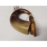 SCOTTISH HORN DOGS HEAD SNUFF MULL