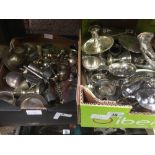 2 CARTONS OF MISC PLATEDWARE INCL: EGG CUPS, NIBBLE DISHES, NAPKIN RINGS, TEA STRAINERS