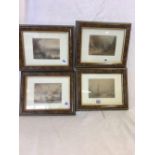 SET OF 4 18THC WATERCOLOUR DRAWINGS, THREE OF MARINE SUBJECTS AND ANOTHER OF A VILLAGE WITH