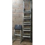 5 STEP LADDER & A STEP STOOL