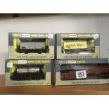 WRENN RAILWAY WAGONS W4655 WAGON, W5003 WAGON, W4657 WAGON & 2 W4630 WAGONS, ALL IN BOXES