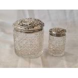 TWO MORE EMBOSSED SILVER TOP JARS 1901 / 08