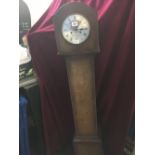 MODERN OAK GRAND DAUGHTER CLOCK, APPROX 59'' TALL, NOT KNOW IF WORKING