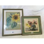 TWO FLOWER STUDIES IN PASTEL, ONE SIGNED WITH INITIALS LY