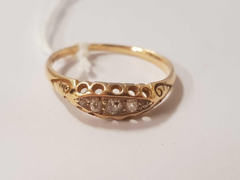 18ct GOLD & DIAMOND RING, SIZE S, APPROX 2.4g