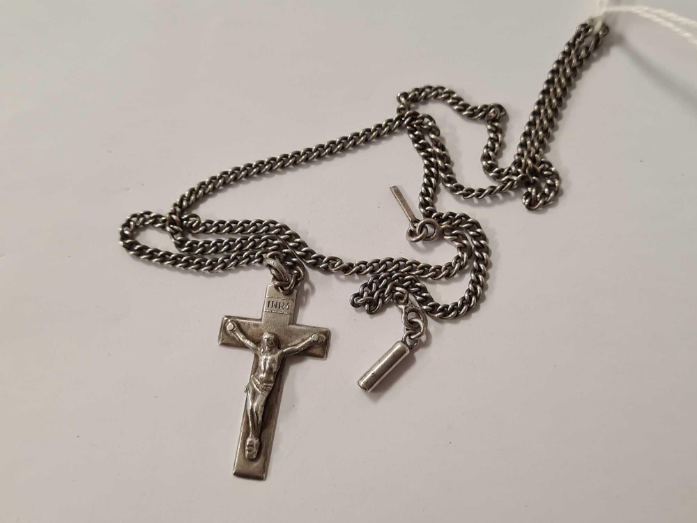 A SILVER CRUCIFIX ON SILVER NECK CHAIN - Image 2 of 2