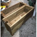 2 WOODEN GARDEN PLANTERS, 30'' LONG X 10'' WIDE