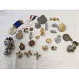 COLLECTION OF MILITARY BADGES (BUTTONS COMMEMORATIVE MEDALS, ORGANISATION BADGES