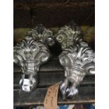 4 CAST IRON CHROME PLATED BATH FEET