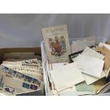 CARTON OF FDC'S & FOREIGN USED STAMPS IN ENVELOPE