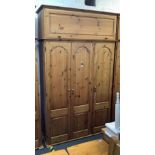 TRIPPLE DOOR PINE WARDROBE WITH TOP BOX