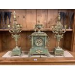 ONYX CLOCK WITH GARNITURE SET