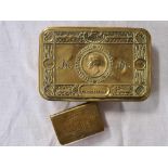 PRINCESS MARY GIFT TIN & A SOUVENIR OF THE WAR 1914/18, ENGRAVED PERONNE 1918