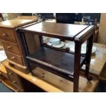 METAMORPHIC OAK TEA TROLLEY