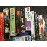 CARTON OF MISC JIGSAW PUZZLES