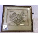 ANTIQUE, HAND-COLOURED MAP OF IIECESTERSHIRE PUBLISHED BY CHAPMAN & HALL THE STRAND, LONDON,