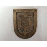 BRONZE GERMAN PLAQUE MARINE STUTZ PUNKT CUXHAVEN (GERMAN NAVAL BASE)